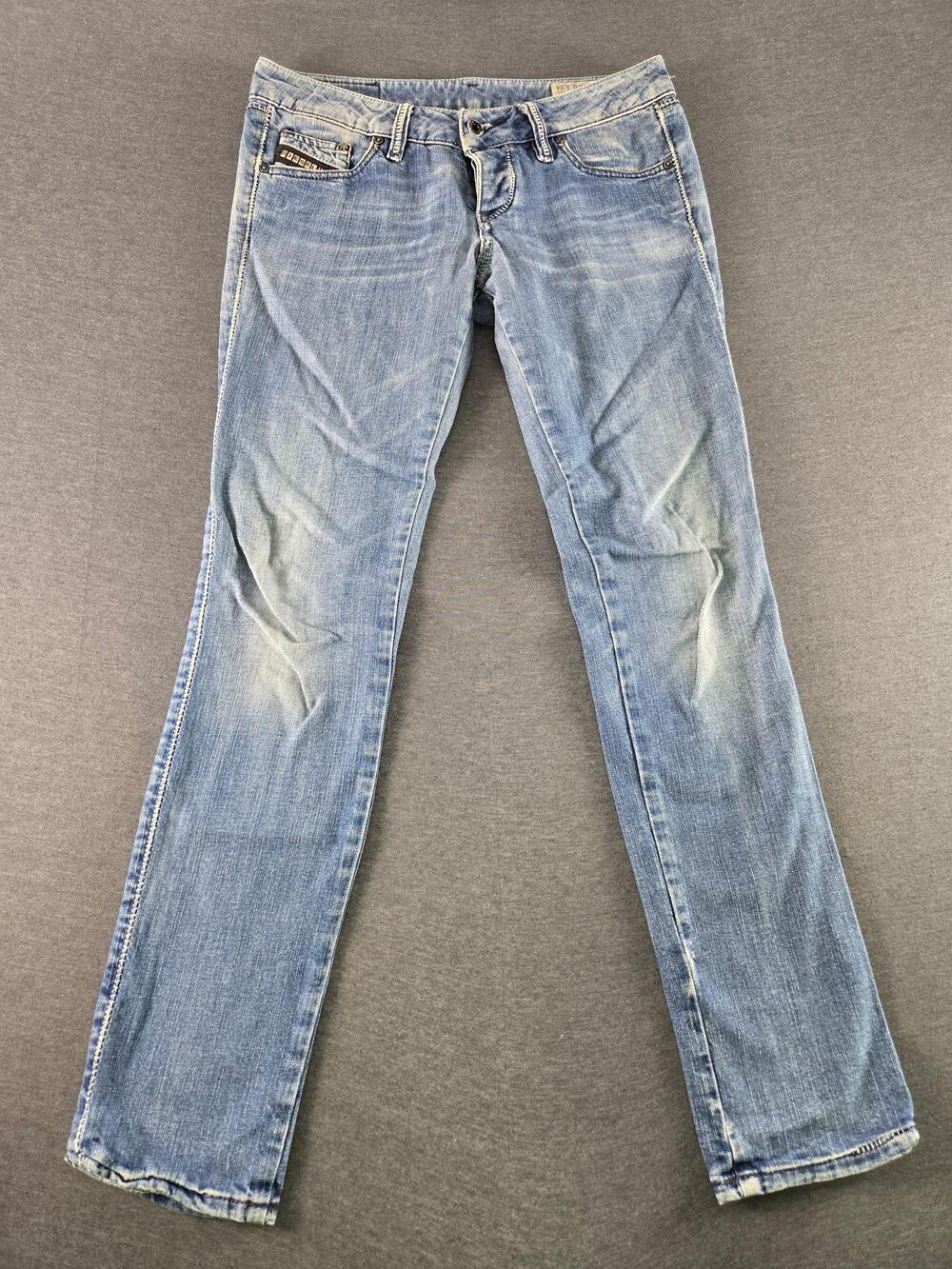 Diesel Cuddy Jeans Womens 26 Blue Low Rise Slim Straight Stretch Denim Italy